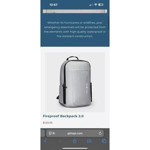 NWOT Get XGo Fireproof Waterproof Backpack Tactical Survival Gear Bug Out Bag